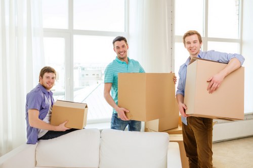Furniture and boxes being loaded for a Kentish Town move