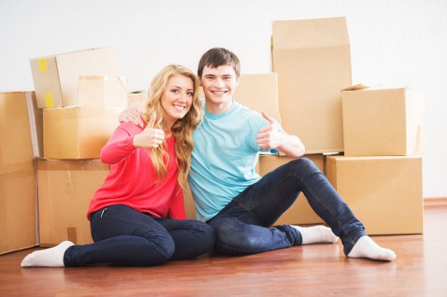 Packing boxes and household items for a move in Kentish Town
